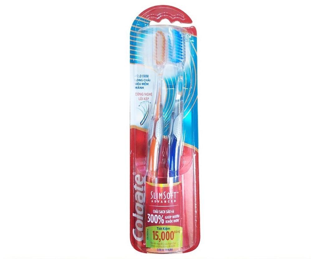  Bộ Đôi Bàn Chải Đánh Răng Colgate Slimsoft Advanced Siêu Mềm Mảnh Chăm Sóc Nướu. 
