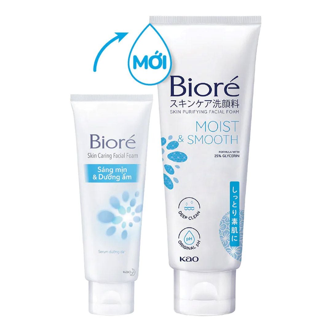  Sữa Rửa Mặt Sáng Mịn & Dưỡng Ẩm Bioré Skin Caring Facial Foam 100G. 