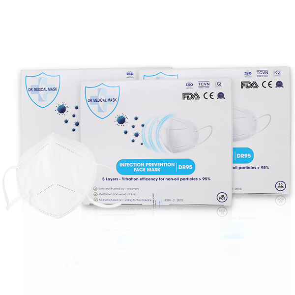  Khẩu Trang 5 Lớp Phòng Nhiễm Khuẩn Dr95 Infection Prevention Face Mask - 10 Miếng. 