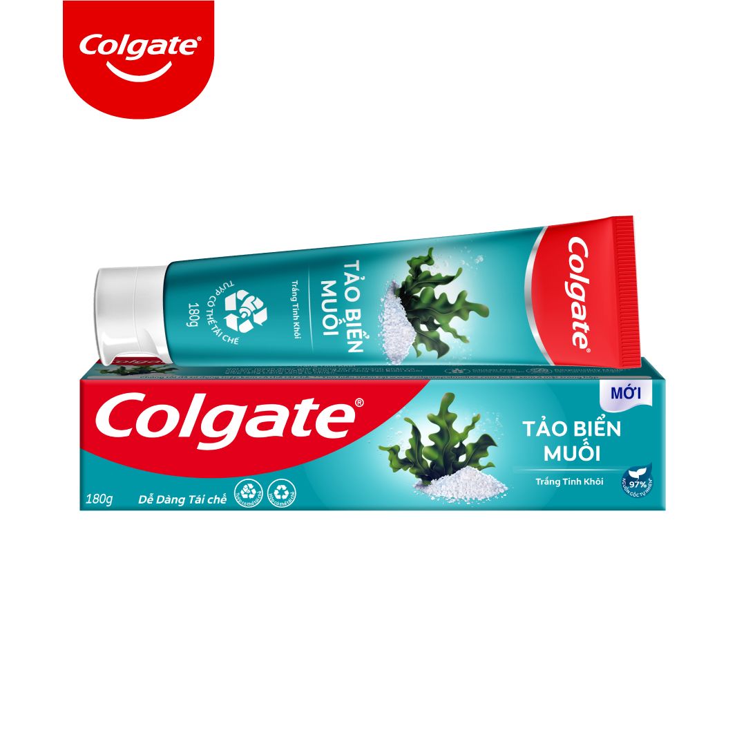  Kem Đánh Răng Tảo Biển Muối Colgate Naturals Real White Seaweed & Crystalline Salts 180g 