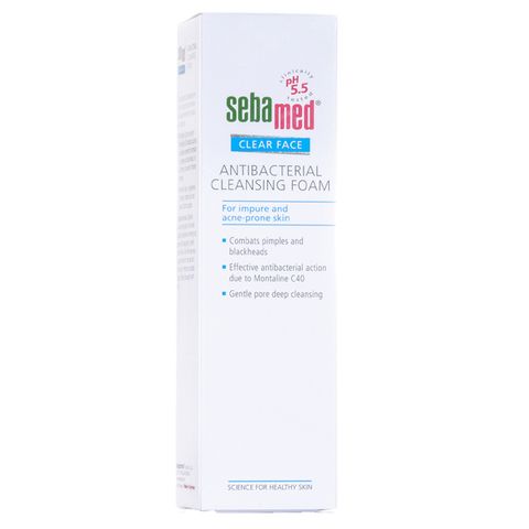  Sữa rửa mặt tạo bọt kháng khuẩn giảm mụn Sebamed pH 5.5 150ml (SCF01A) - DATE 