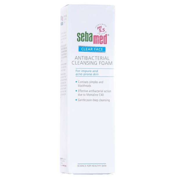  Sữa rửa mặt tạo bọt kháng khuẩn giảm mụn Sebamed pH 5.5 150ml (SCF01A) - DATE 