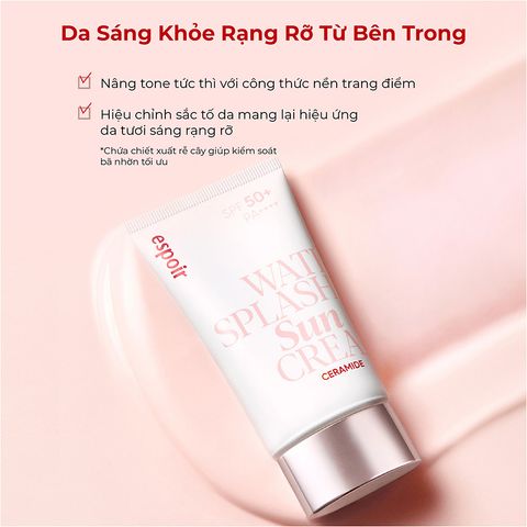  Set Kem Chống Nắng ESPOIR WATER SPLASH SUN CREAM CERAMIDE 60ml + 20ml 