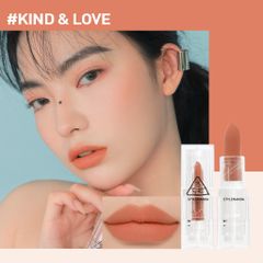  Son Thỏi Lì 3CE Vỏ Trong Suốt Soft Matte Lipstick #Kind & Love Màu Be Đào 