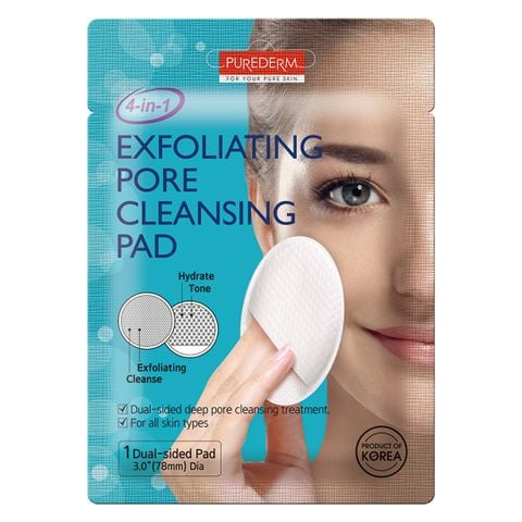  Pad Purederm Tẩm Dung Dịch Tẩy Trang Và Rửa Mặt 1 Miếng 