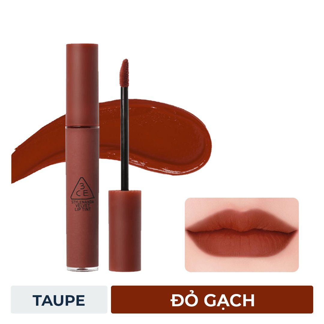 Son Kem Lì 3CE Mịn Màng Như Nhung Taupe - Đỏ Gạch 4g Velvet Lip Tint ...