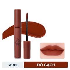  Son Kem Lì 3CE Mịn Màng Như Nhung Taupe - Đỏ Gạch 4g Velvet Lip Tint 