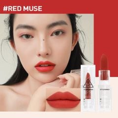  Son Thỏi Lì 3Ce Vỏ Trong Suốt Soft Matte Lipstick Red Muse - Màu Đỏ 