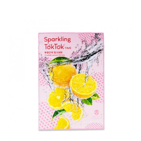  Mặt nạ giúp sáng da, làm sạch bụi bẩn Peripera Sparkling Toktok Time Mask Sheet - #2 Pinkfull Lemon Toning 
