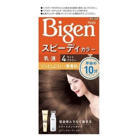  Kem Nhuộm Tóc Phủ Bạc Bigen Speedy Color Milky 4 - Nâu Caramen 