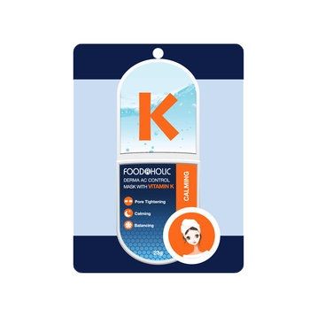  Mặt Nạ Foodaholic Chiết Xuất Vitamin K Hỗ Trợ Se Lỗ Chân Lông, Làm Dịu Da. 