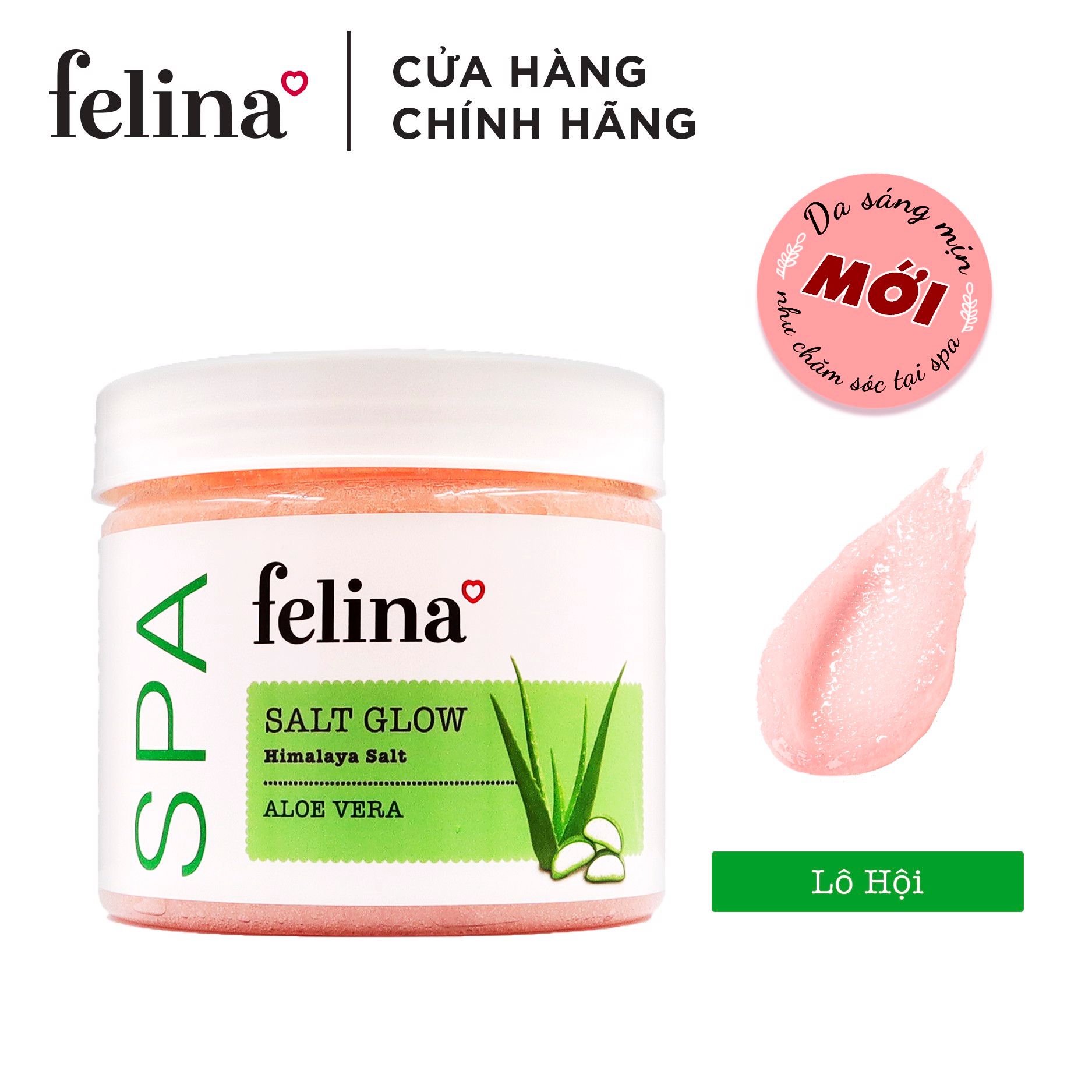  Muối Tắm Felina Salt Aloe Vera Tẩy Tế Bào Da Chiết Xuất Lô Hội 500g 