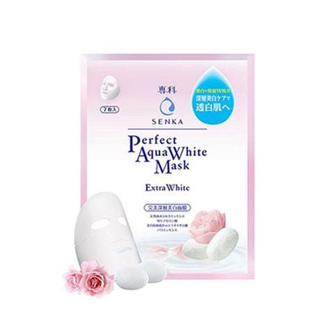  Mặt Nạ Dưỡng Da Trắng Hồng Senka Perfect Aqua White Mask Extra White 25ml 