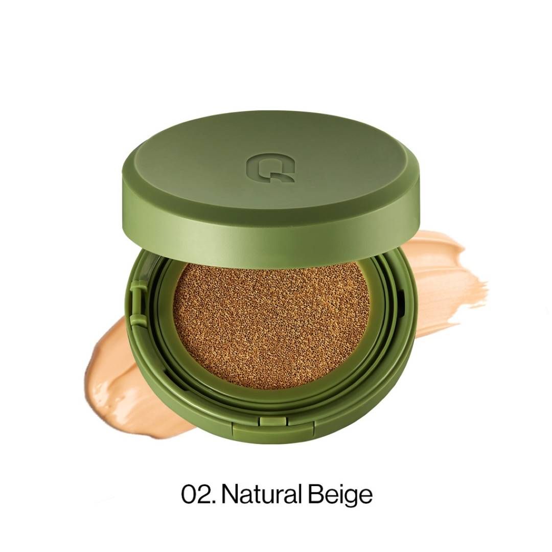  Phấn nước trang điểm GLAMRR Q (VEGAN SUPER GLOW CUSHION #02 NATURAL BEIGE, 15g) 