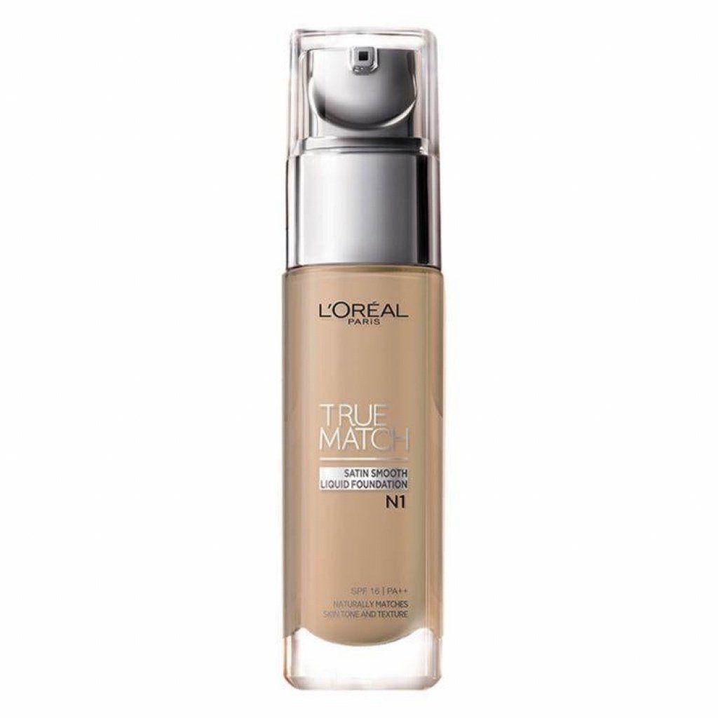  Kem Nền Mịn Nhẹ Dưỡng Da Dạng Lỏng L'Oréal True Match Liquid Foundation #N1 Nude Ivory 30ml 