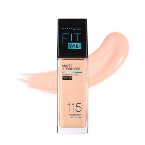  Kem Nền Mịn Nhẹ Kiềm Dầu Chống Nắng Maybelline Fit Me Matte Poreless Foundation SPF 22 #115 Ivory 30ml 