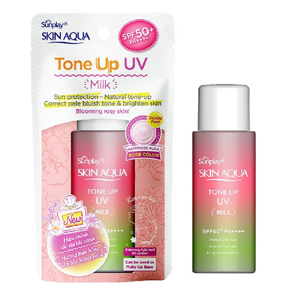 Sữa Chống Nắng Hiệu Chỉnh Sắc Da Sunplay Skin Aqua Tone Up Uv Milk Happiness Aura (Rose) 50G.
