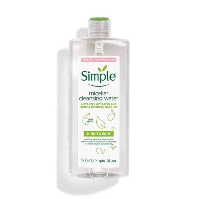  Nước Tẩy Trang Simple Kind To Skin Micellar Làm Sạch Vượt Trội không chứa cồn gây khô rát 200ml 