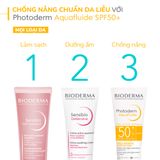  Combo Bioderma Photoderm Aquafluide SPF 50+ (Invisible) and Sensibio Gel Moussant 45ml 