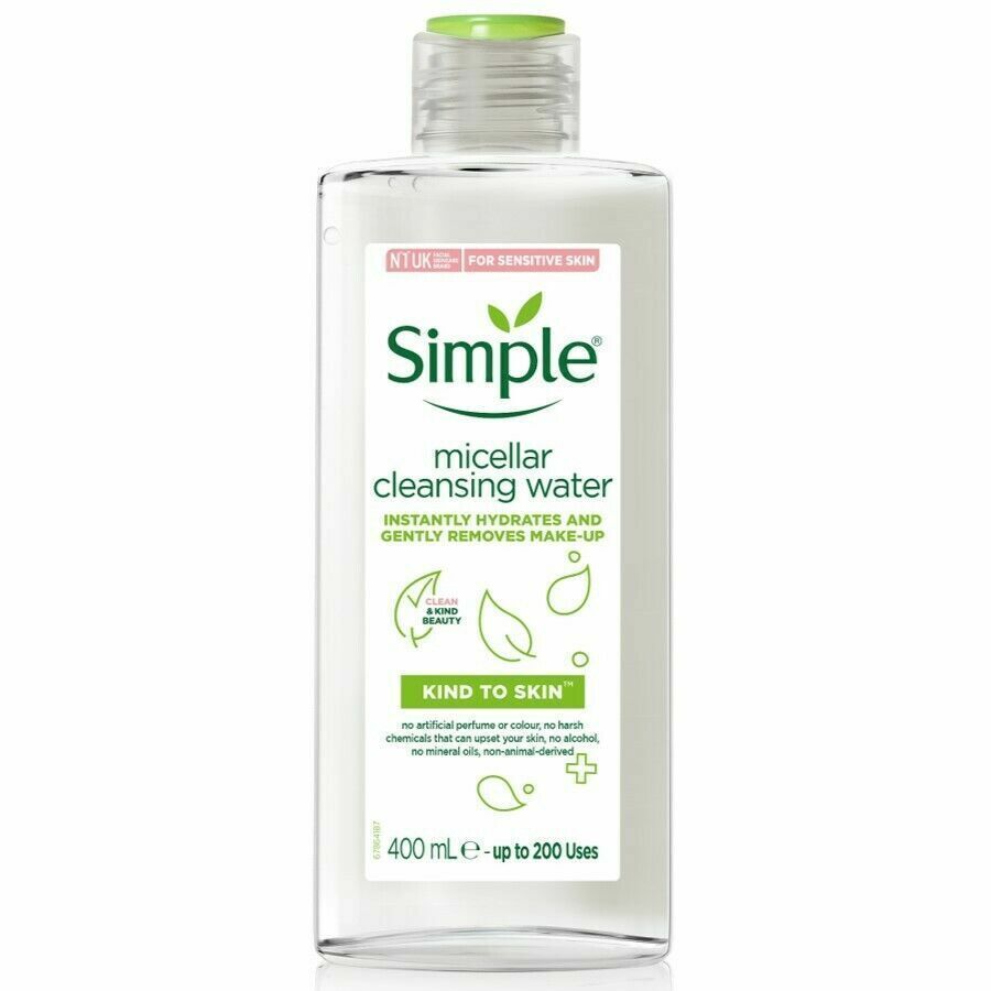  Nước Tẩy Trang Simple Làm Sạch Trang Điểm Và Cấp Ẩm 400ml Micellar Cleansing Water 