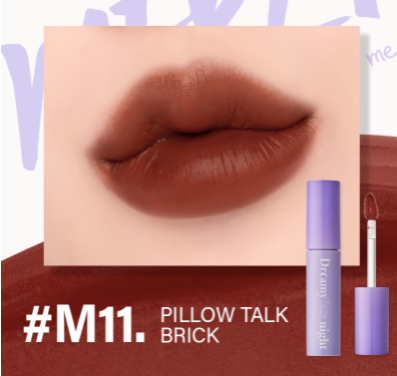  Son Kem Lì Merzy Dreamy Late Night Mellow Tint #M11 Pillow Talk Brick Nâu Gạch Cổ Điển 4g 