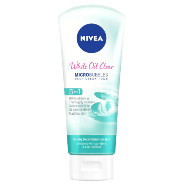  Sữa rửa mặt giúp trắng da sạch nhờn nivea white oil clear 100g 