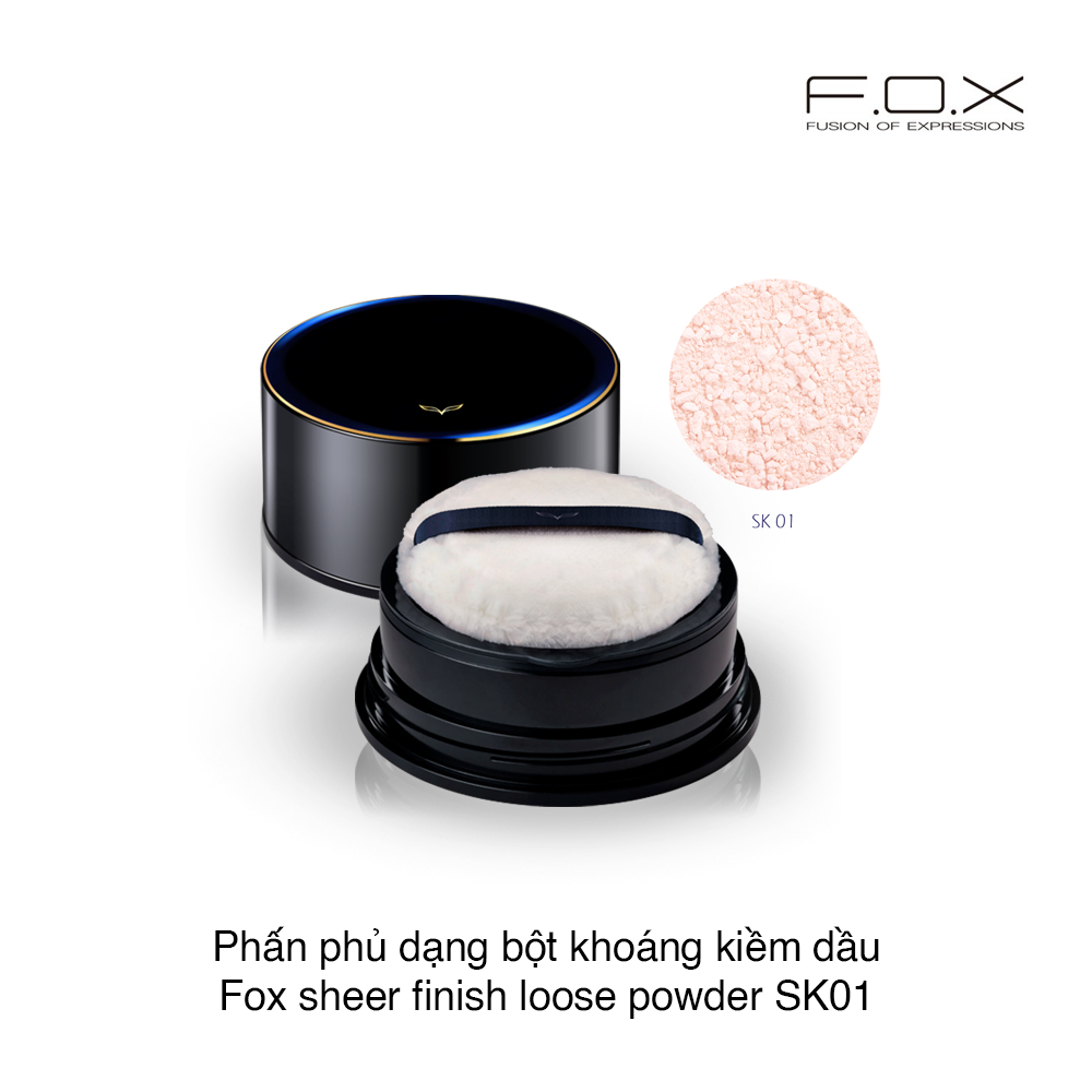  Phấn phủ dạng bột khoáng kiềm dầu F.O.X Sheer Finish Loose Powder SK01-Tự Nhiên 25g 