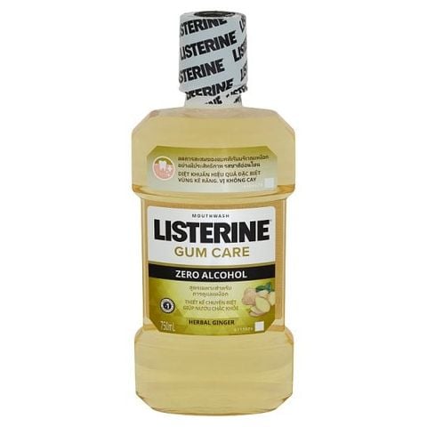  Nước Súc Miệng Giúp Nướu Chắc Khỏe Không Cay Listerine Gum Care Zero Alcohol Mouthwash 250ml 