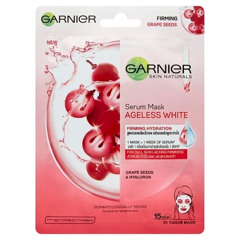  Mặt Nạ Tinh Chất Nho Đỏ Săn Chắc Da Garnier Ageless White Firming Hydration Serum Mask 28ml 