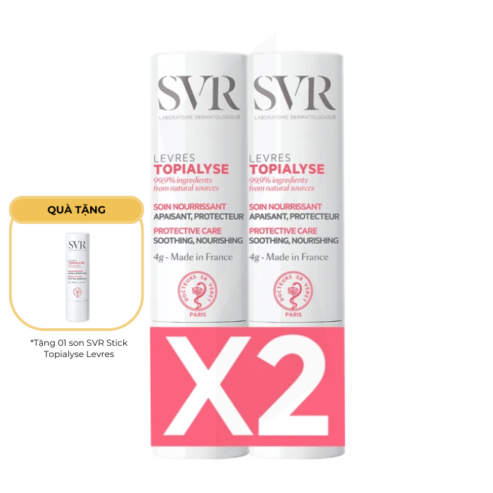  Sáp Dưỡng Môi SVR Cho Môi Khô, Nứt Nẻ & Tổn Thương Stick Topialyse Levres 4g x 3 
