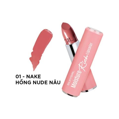  SON THỎI MÀU NHIỀU DƯỠNG SILKYGIRL MOISTURE RICH LIPCOLOR 01 NAKED  3.2G 