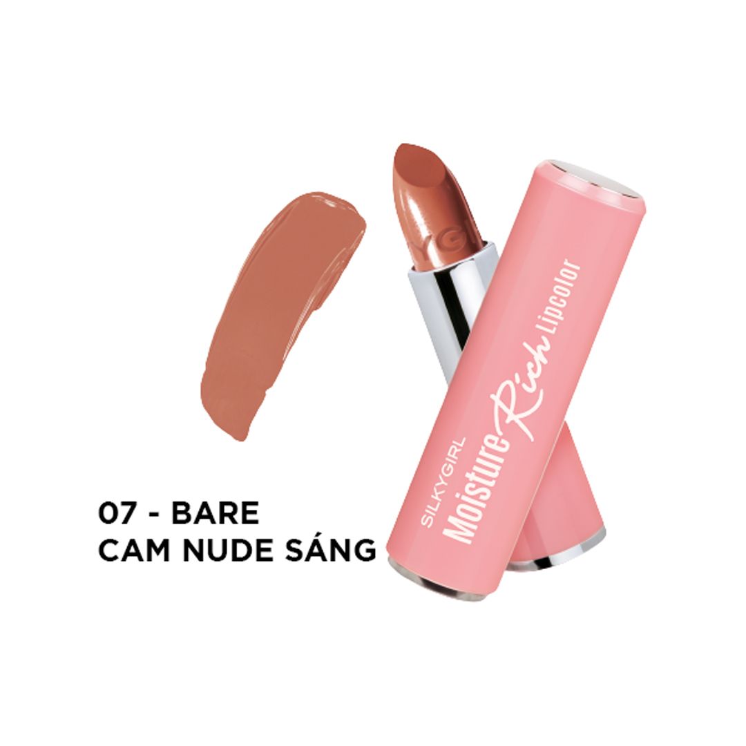  SON THỎI MÀU NHIỀU DƯỠNG SILKYGIRL MOISTURE RICH LIPCOLOR 07 BARE 3.2G 