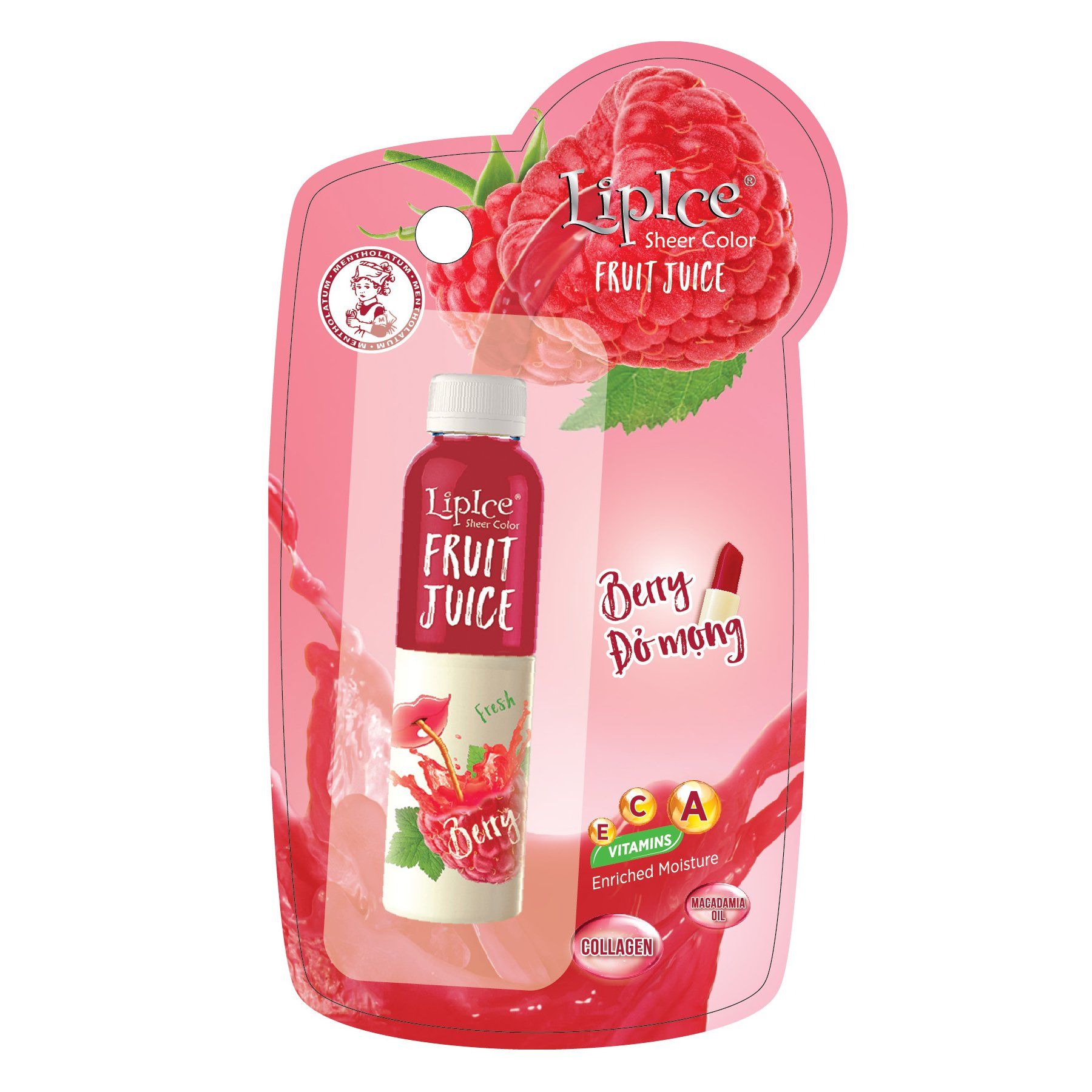  Son Dưỡng Môi Lipice Chiết Xuất Trái Cây Sheer Color Fruit Juice -  đỏ mọng 4g 