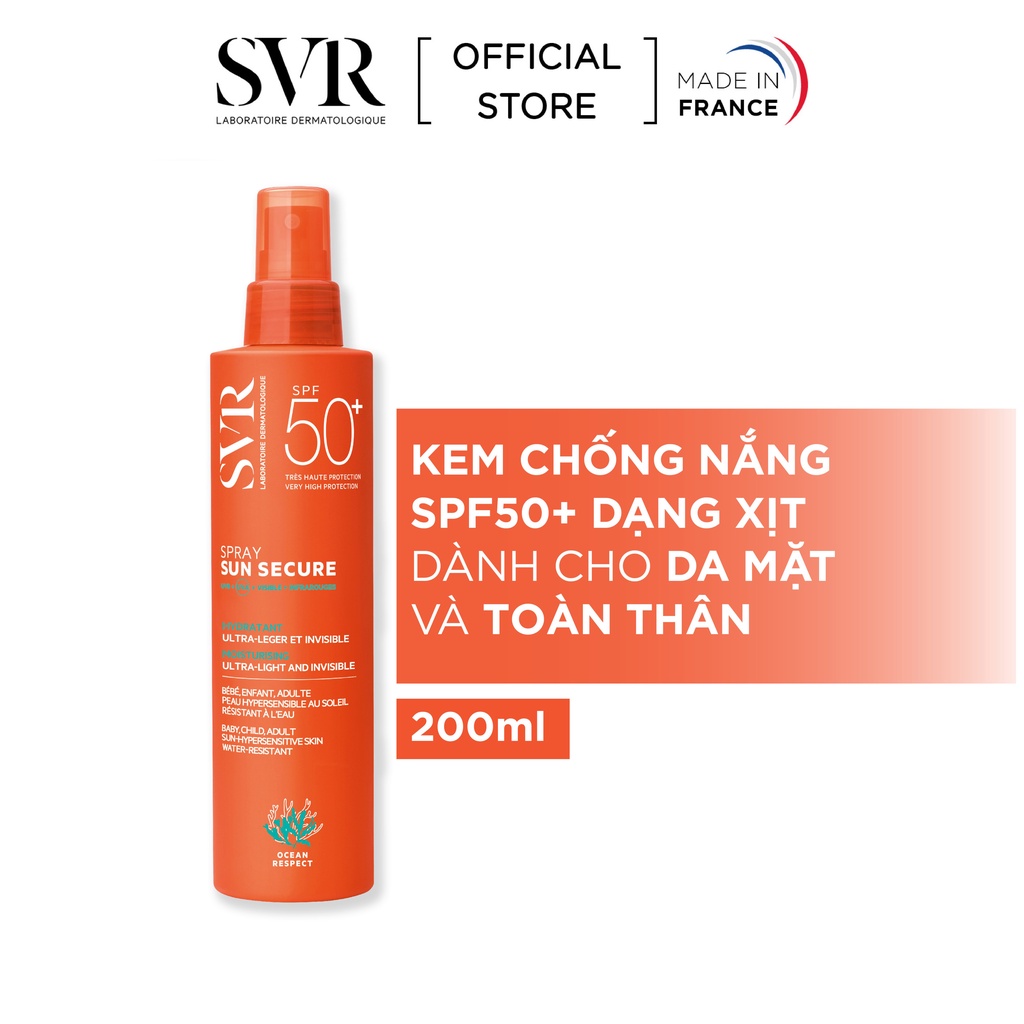 Kem Chống Nắng Dạng Xịt SVR Sun Secure Spray SPF50+ 200ml