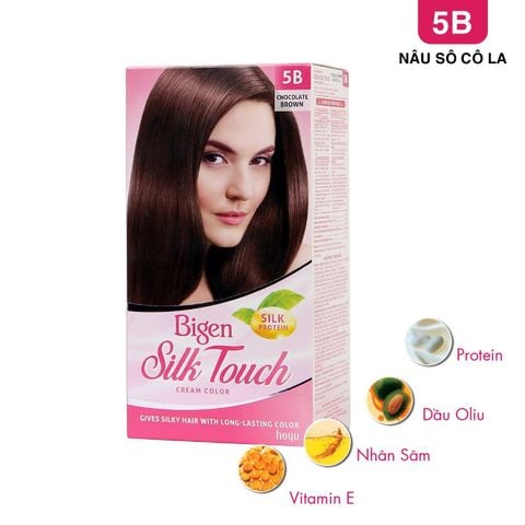  Kem Nhuộm Tóc Phủ Bạc Bigen Silk Touch Cream Color 5B - Nâu socola 
