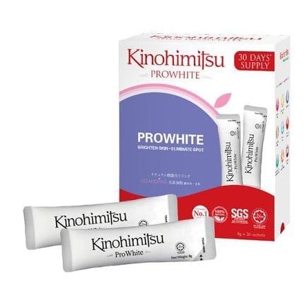  Bột pha uống giúp sáng da, giảm lão hóa Kinohimitsu Prowhite Hộp 10 gói 8g 