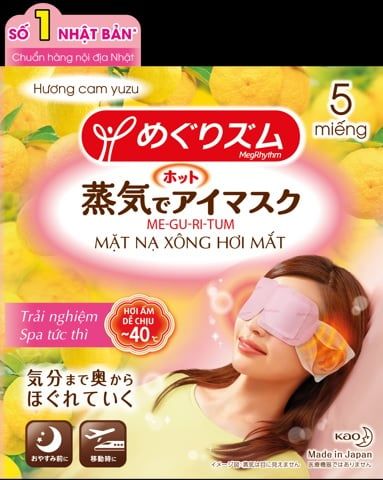  Mặt Nạ Xông Hơi Mắt Megrhythmsteam Eye Mask Hương Cam Yuzu 5 Miếng 