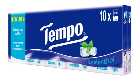  Khăn giấy bỏ túi Tempo Regular hương Bạc Hà (10 gói) 