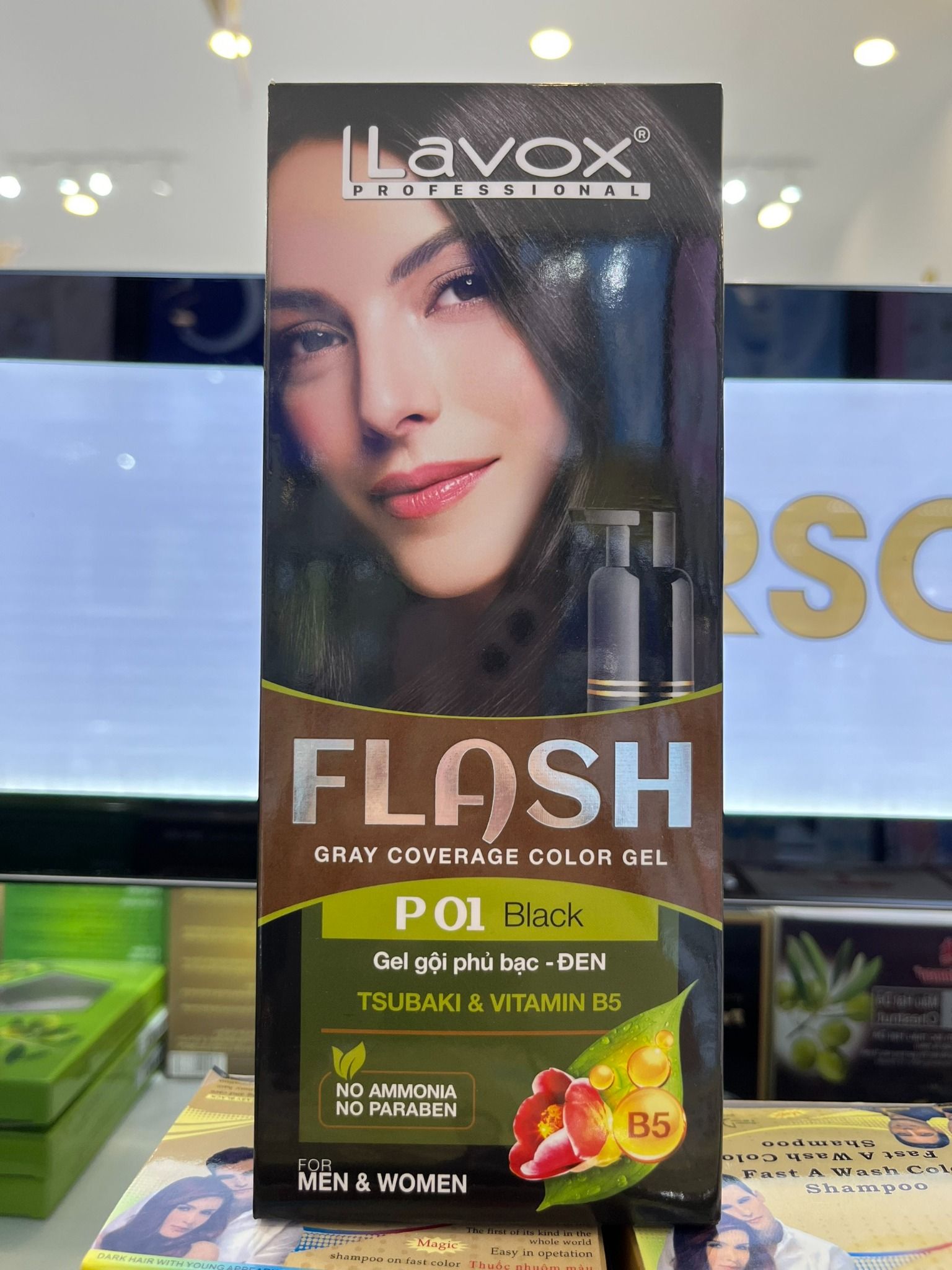  Gel Gội Phủ Bạc Tsubaki & Vtm B5 Lavox 200ml (P 01 - Đen). 