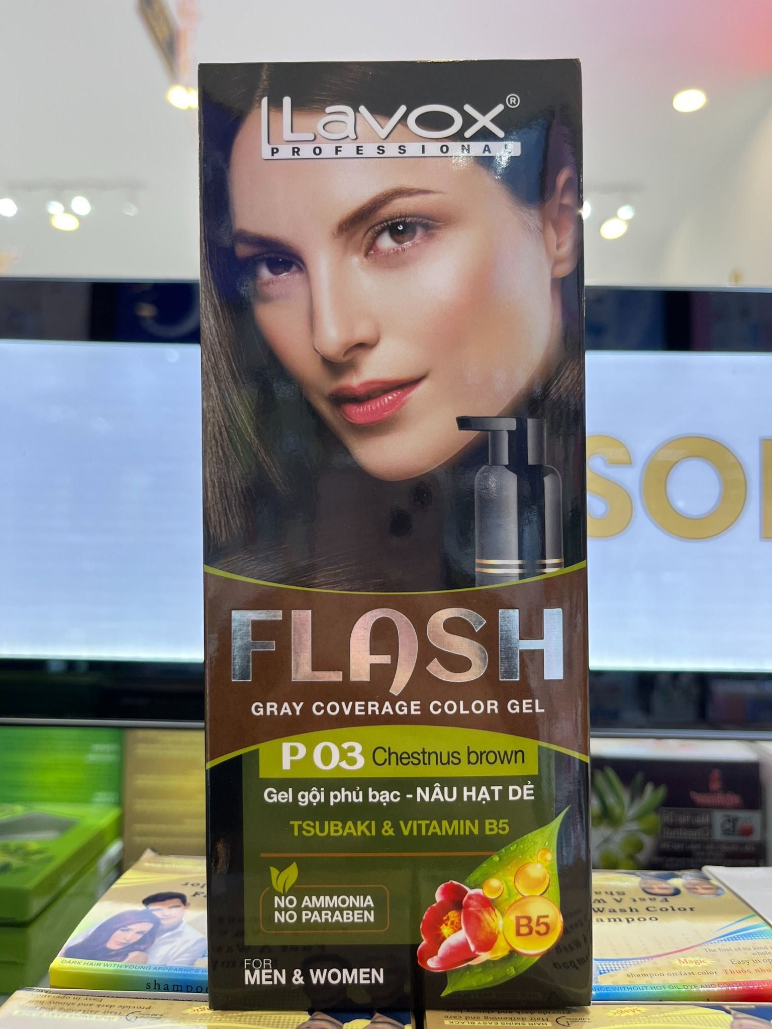  Gel Gội Phủ Bạc Tsubaki & Vtm B5 Lavox 200ml (P 03 - Nâu Vừa). 