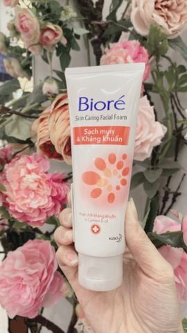  Sữa Rửa Mặt Sạch Mụn & Kháng Khuẩn Bioré Skin Caring Facial Foam 100g 