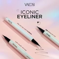  Bút Kẻ Mắt Nước Vacosi Không Lem Lâu Trôi Vacosi 24H Waterproof Pen 01 Black 0.6G 