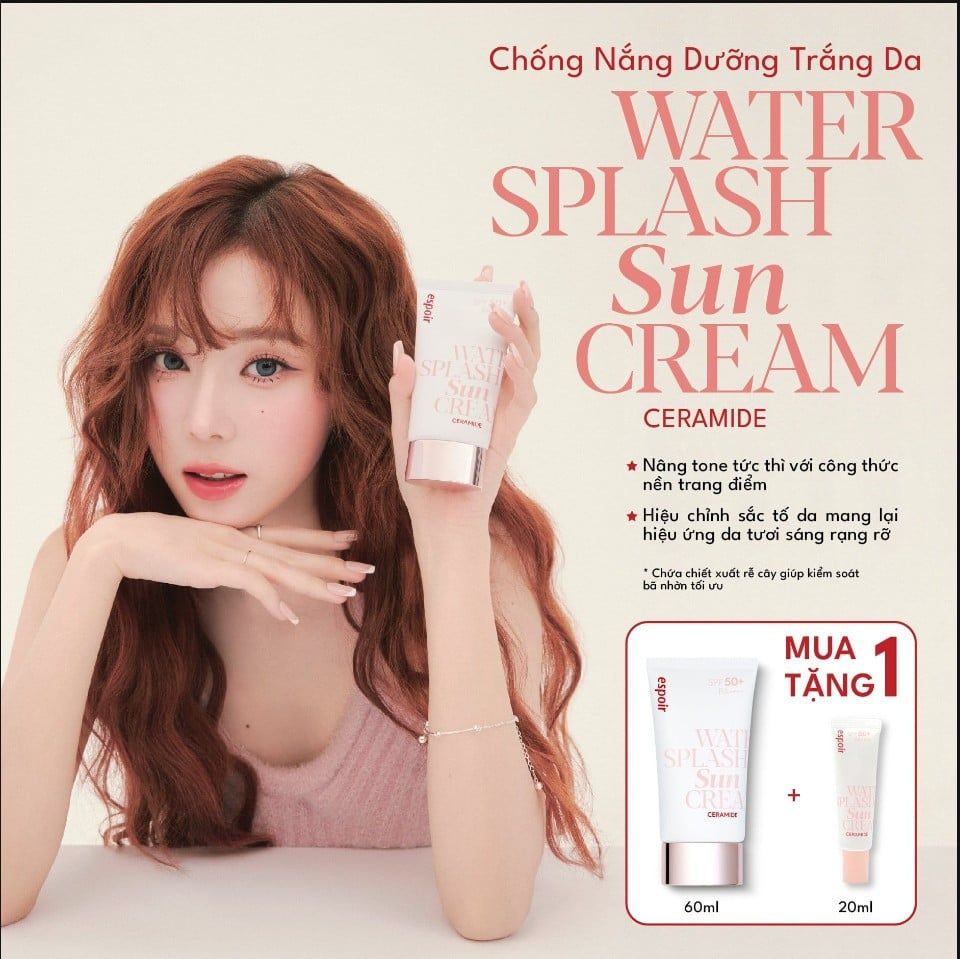  Set Kem Chống Nắng Espoir Water Splash Sun Cream Ceramide 60ml + 20ml 