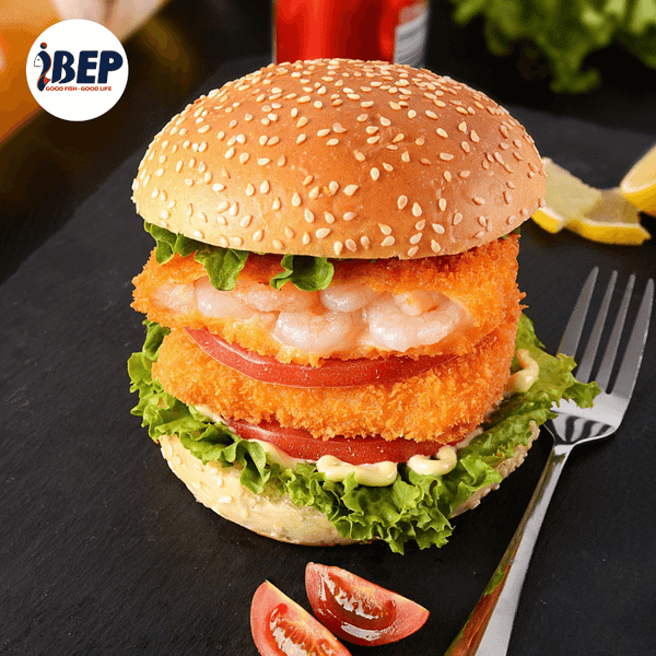 Nhân bánh hamburger tôm iBep 600g