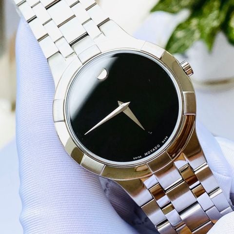  A - ( GIÁ TỐT )  Movado 0606203 Metio Black Dial Stainless Steel ( Nam ) 