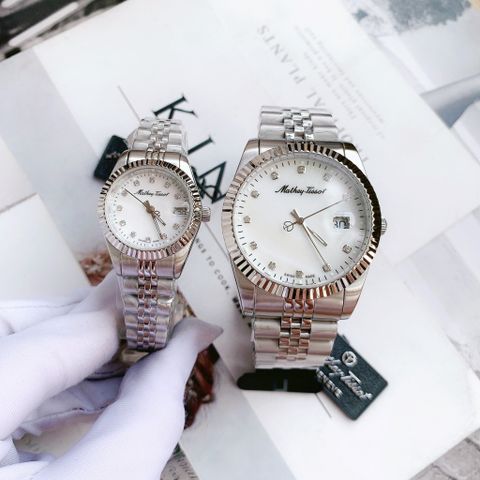  Đồng Hồ Cặp Mathey Tissot Rolly II Crystal Mother of Pearl Dial H710AI và D710AI 