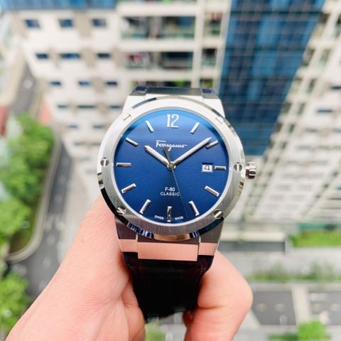  A - Salvatore Ferragamo F-80 Classics Blue SFDT00319 - Đồng Hồ Nam 