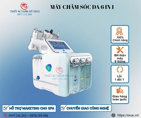  MÁY CHĂM SÓC DA ĐA NĂNG 6 IN 1, MÁY H2O2 + KỆ 