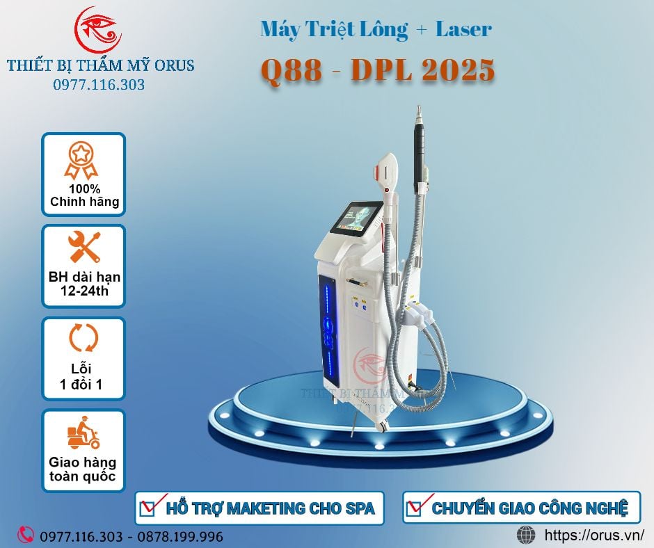 MÁY 2 IN 1 Q88 TRIỆT LÔNG LASER – ORUS.VN