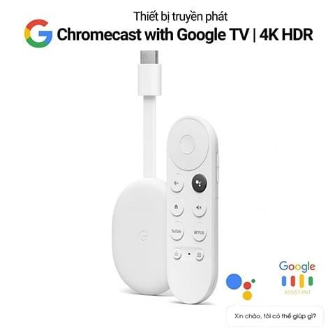 Google Chromecast with Google TV, Chất Lượng 4K HDR, Ra Lệnh Bằng Tiếng Việt